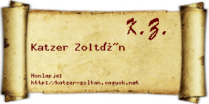 Katzer Zoltán névjegykártya