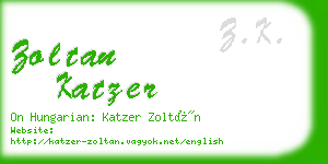 zoltan katzer business card